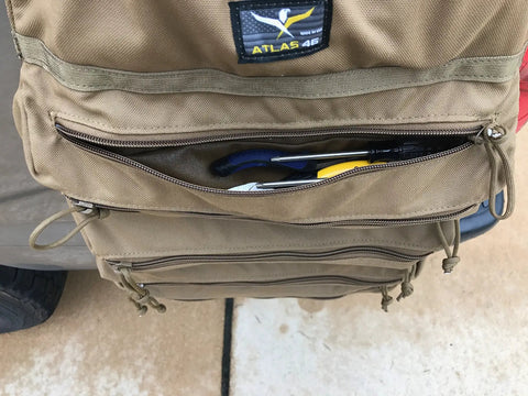 Dual Zip Tool Roll Pouch With Large Pockets For Hand Tools, Screwdrivers, And Pliers, View of Pouch with Tools Inside