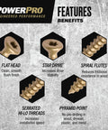 Product features of Premium One Multi Material Flat Head Screws For Wood Metal Concrete Drywall And Plastic Epoxy Coated Steel Size Six By One Inch Pack Of Forty Bronze Finish No Pre Drilling Required Go To All Purpose Fasteners.