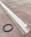 Replacement Quartz Glass Tube For Four Sided Pyramid Flame Patio Heater 49.5 Inches Tall 4 Inches Diameter with neoprene ring