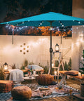 9 Foot Solar LED Patio Umbrella With Tilt And Crank 32 LED Lights To Light Up Nights Outdoor Market Style Shade for garden deck