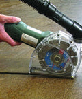 Universal Dust Shroud For Grinders 7 Inch Keeps Dust Down With Up To 99 Percent Capture, EPA Compliant Origin Containment in use