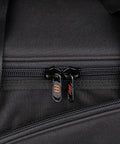 Heavy Duty Large Black Padded Nylon Clay Drum Carrier Bag With Cushioned Shoulder Strap zipper detail and durable fabric.