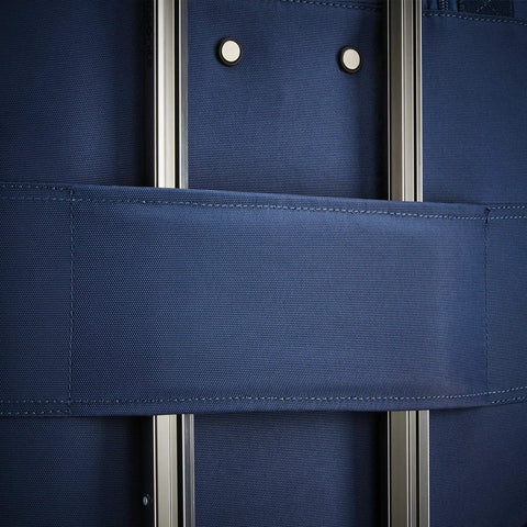 Close-up of handle on Underseat Carry On Spinner With USB Port, Ocean Color, Four Wheel Luggage For Quick Access Under Most Airline Seats