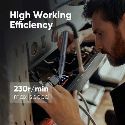 Person using Cordless Screwdriver Set With 32 Magnetic Bits And 4 LED Lights, Adjustable Torque and Speed, 2000mAh Battery