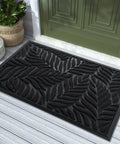 All Season Front Door Mat Outdoor Indoor 29.5x17 Waterproof Doormat Non Slip Entrance Rug For Garage Patio Entryway Black