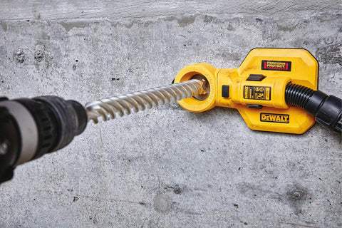Iron Blast Technology SDS Max Drill Bit 1-3/4 Inch by 22-1/2 Inch with Full Carbide Head drilling into concrete wall
