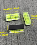 Magnetic Small Bubble Levels, multifunctional folding spirit level set showing 1.14-inch compact sizes and high contrast vials.