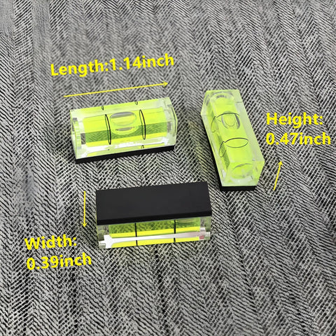 Magnetic Small Bubble Levels, multifunctional folding spirit level set showing 1.14-inch compact sizes and high contrast vials.