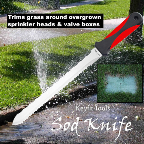 Heavy Duty 4 Pack Sod Cutting Knife With Razor Sharp Serrated Stainless Steel Blade Goes Right Through Tough Turf To Trim Landscape Beds And Snip Around Sprinkler Heads Without A Sweat For Effortless Yard Maintenance