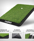 Premium Synthetic Turf Golf Hitting Mat With Heavy Duty Rubber Base And Real Fairway Feel 16mm True Turf Surface