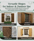 Four Pack Wrought Iron Lift Off Pintle Shutter Hinges Six And A Half Inch Black Colonial Window And Gate Hardware on various surfaces