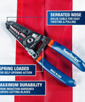 Compact Wire Stripper And Cutter For Slick Electrical Work With Precision Shear Blades And A Comfortable Double Dipped Grip