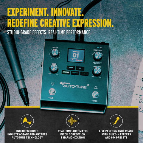 VX5 Vocal Effects Pedal With Antares AutoTune Real Time Pitch Correction Retune Speed And Humanize Controls for performance use