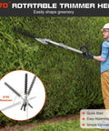 Man using Beast 5 In 1 Gas Powered Weed Eater With 52cc 2 Stroke Engine EPA Certified Parts for hedge trimming.