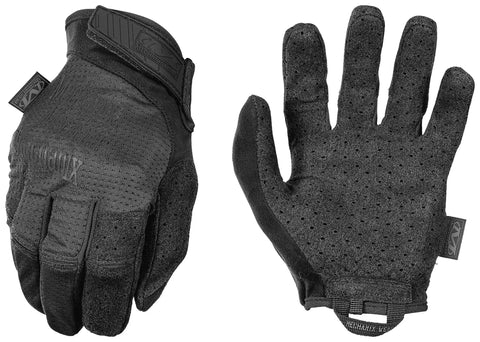 Specialty Vent Tactical Gloves With Breathable Mesh And Palm Ventilation, X Large, Covert Black, showing front and back