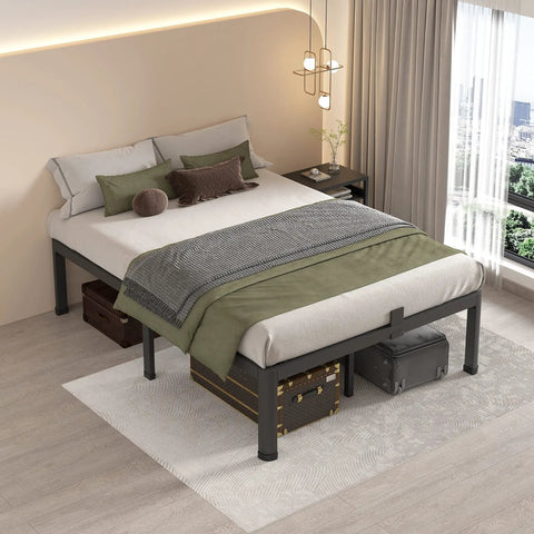 Built Tough Full Size Metal Platform Bed Frame Holding Fast To Three Thousand Pounds With Zero Whining From The Joints And Fourteen Inch Clearance