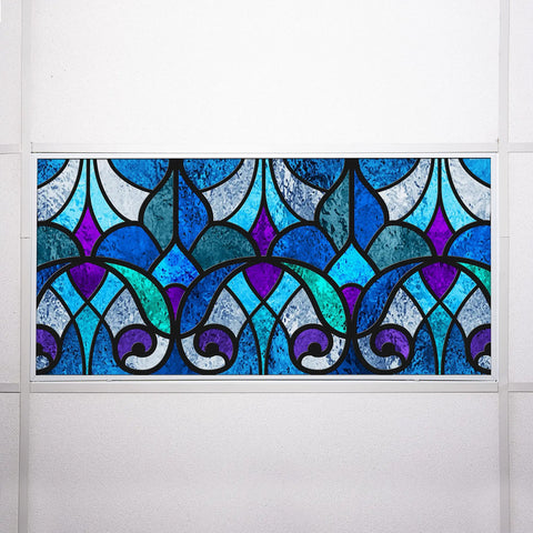Fluorescent Light Covers For 2x4 Ceiling Fixtures With Stained Glass Design, 22.38 Inches By 46.5 Inches, Classroom Friendly, 4 Pack