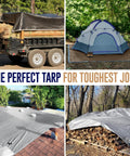Heavy Duty Tarp 12x12 Feet 10 Mil Thick Waterproof Cover With Tear And Fade Resistance UV Treated Grommets Every 18 Inches