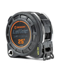 1-3/16 Inch By 25 Foot Dual Sided Tape Measure With Nite Eye Glow, Shockforce Blade And Matte Black Nylon Coated Blade