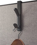 Over Cubicle Panel Coat Hooks Adjustable Double Hooks For Office Partitions Fits 1.25 To 3.5 Inch Panels Charcoal 2 Pack Great For Hanging Coats Bags And Accessories In Busy Offices installed on partition