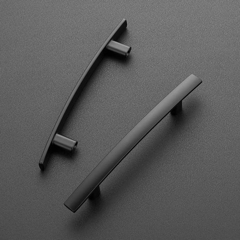 Six Inch Curved Cabinet Pulls Matte Black 30 Pack Arch Style Kitchen Drawer Handles with Three and Three Quarter Inch Hole Center