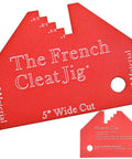 Solid As A Rock Heavy Duty Aluminum French Cleat Jig with 5-inch cut guide and material thickness markings.