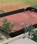 Outdoor basketball court with Heavy Duty Fence Privacy Screen for six foot by fifty foot fences, high density 190 GSM fabric