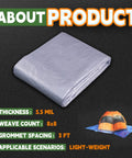 Heavy Duty 20 By 30 Feet Waterproof Poly Tarp 5.5 Mil Thick With Metal Grommets And Reinforced Edges In Silver And Blue Large Multipurpose Cover