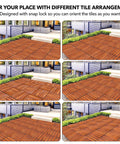 Interlocking Teak Deck Tiles 12x12 Inches Outdoor Flooring That Rocks Weather Resistant UV Protected Anti Slip Patio Pavers and layouts