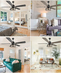 52 Inch Dope Farmhouse Ceiling Fan With Lights And Remote, rustic caged lighting, in bedroom, living room, patio views