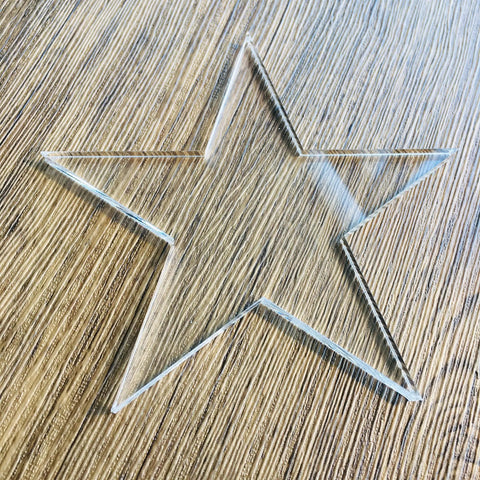 Super Slick Clear Acrylic Coaster Templates For Woodworking Router Guides Dead Simple Laser Cut Craft Jigs in star shape.