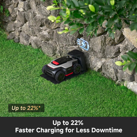 All Terrain Wire Free Robot Lawn Mower With AWD Power 360 Degree LiDAR And AI Dual Vision The Lawn Beast For 0.5 Acre Yards charging