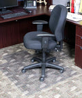 Clear Office Chair Mat For Low Pile Carpet With Lip 20 By 10 Lip 36 By 48 Inches Smooth Top Surface in office setting