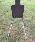 Portable 3/8 Inch AR500 Steel Shooting Ground Target 12x20 With Stand for 3/4 Inch EMT Conduit in outdoor setup