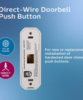 Direct Wire White Doorbell Push Button Replacement For 24V Systems DIY Install With Mounting Hardware And Instructions Fix Broken Doorbell Button Today side view
