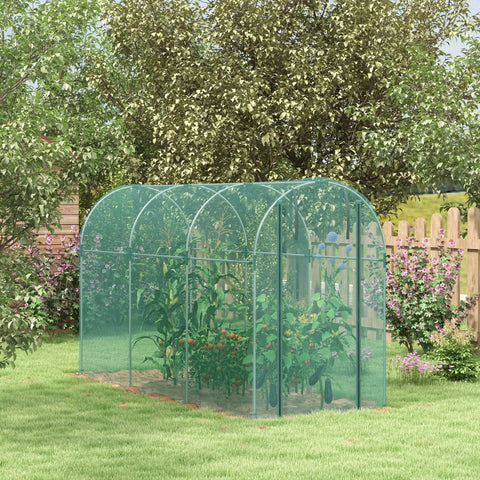 4 Ft By 12 Ft Crop Cage Garden Plant Protection Tent With Walk In Zippered Door Pro Grade Galvanized Steel Frame Fruit And Veg Netting Cover For Garden Yard And Lawn Bird Proof Pest Protection Lets Rain And Sun In