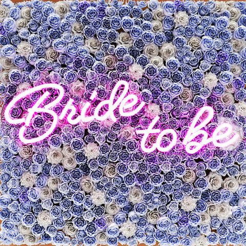 Bride to Be Neon Sign for Weddings and Bachelorette Parties, 17x13 Inch LED Light Up Decor That Is Pretty Lit, Adjustable Brightness, on floral backdrop