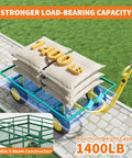 3 In 1 Heavy Duty Steel Garden Wagon Cart With 1400 Lbs Capacity Removable Mesh Sides 13 In All Terrain Wheels