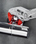 Jaw Protectors For 10 Inch Pliers Wrench With Etched Adjustment Scale Fits Only New Models 86 XX 250 V01 in use on metal pipe