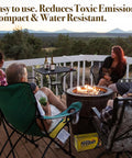 People sitting around fire pit with Fast Ignite Fire Starters 24 Pack for indoor outdoor fires, enjoying the evening outdoors.