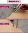 Professional All Metal Drafting Compass With Lockable Slider And Pencil Holder Slick Divider Tool Built Rock Solid For Carpentry And Leather Work Dead On Accuracy Every Single Time Up To Seventeen Inches Wide creating straight lines and circles on leather.