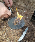 Using FireRope Tinder Weatherproof Firestarter for camping and survival quick ignition with lighter or matches outdoors.
