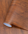 Walnut Wood Grain Peel And Stick Contact Paper Self Adhesive Vinyl Waterproof Removable Durable DIY Friendly, roll detail