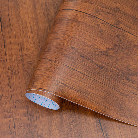 Walnut Wood Grain Peel And Stick Contact Paper Self Adhesive Vinyl Waterproof Removable Durable DIY Friendly, roll detail