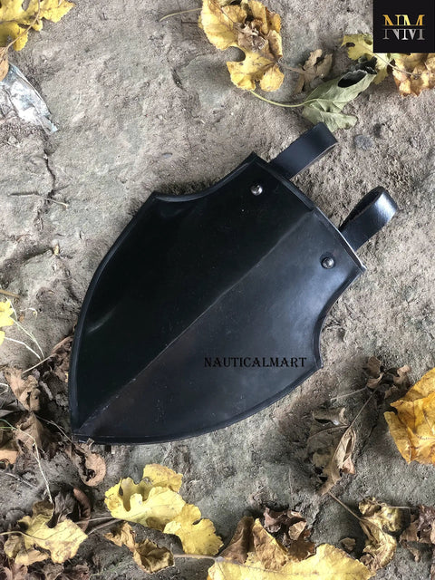 Medieval Markward Shield Tasset Armor for Cosplay and LARP Built for Game Ready Action Blackened Steel Viking Thigh Armor
