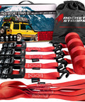 Heavy Duty Ratchet Straps That Mean Business With 1500 Lbs Working Load And 4500 Lbs Break Strength Rubber Coated Double J Hooks Ergonomic Ratchet Handle Tie Down Straps Includes 4 Soft Loops And Carry Bag