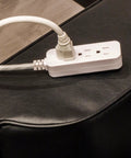Three Outlet Power Strip With 15 Ft Braided Cord, Surge Protector, 250 Joules, UL Listed, Flat Plug Extension Cord, White, Easy Hookup