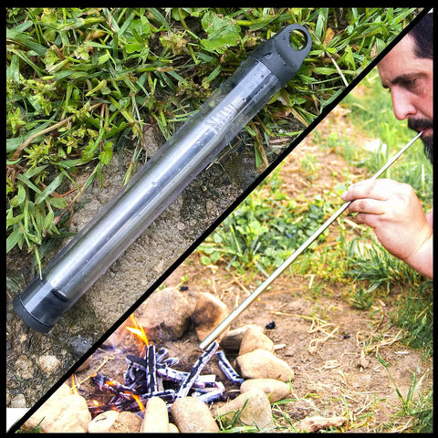 Fire Starter Kit With Ferro Rod And Magnesium Flint And Steel Survival Tool for Camping Bushcraft Emergency Preparedness in use