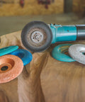 Professional Tungsten Carbide Shaping Disc For Woodworking Angle Grinders 4 Half Inch Diameter And 7 Eighth Inch Bore with angle grinder and discs.