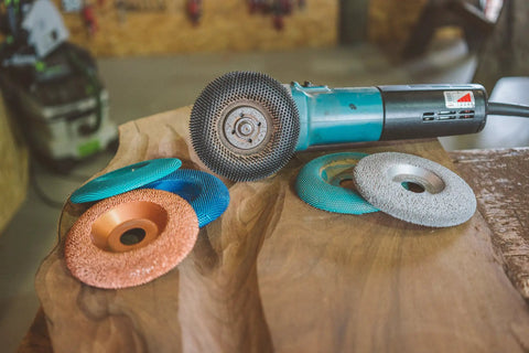 Fine Shaping Disc for Woodworking, 4-1/2 Inch Diameter, 7/8 Inch Bore, Angle Grinder Attachment Compatible with DeWalt and Bosch, Abrasive Tungsten Carbide, Rapid Material Removal, Smooth Cutting for Coping and Shaping Wood